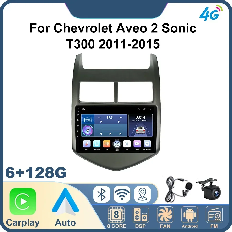 

Car Radio Wireless Carplay Android Auto for Chevrolet Aveo 2 Sonic T300 2011-2015 Wi-Fi FM BT Car Stereo Vehicle Audio Systems