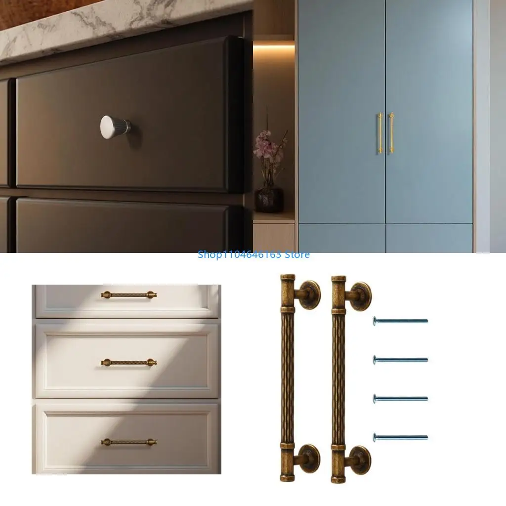 

1PAIR цинкс сплавные комоды Ручка кухонная шкаф дверной ручка шкафа дверь тянет винтажный ящик для ручки мебели оборудование