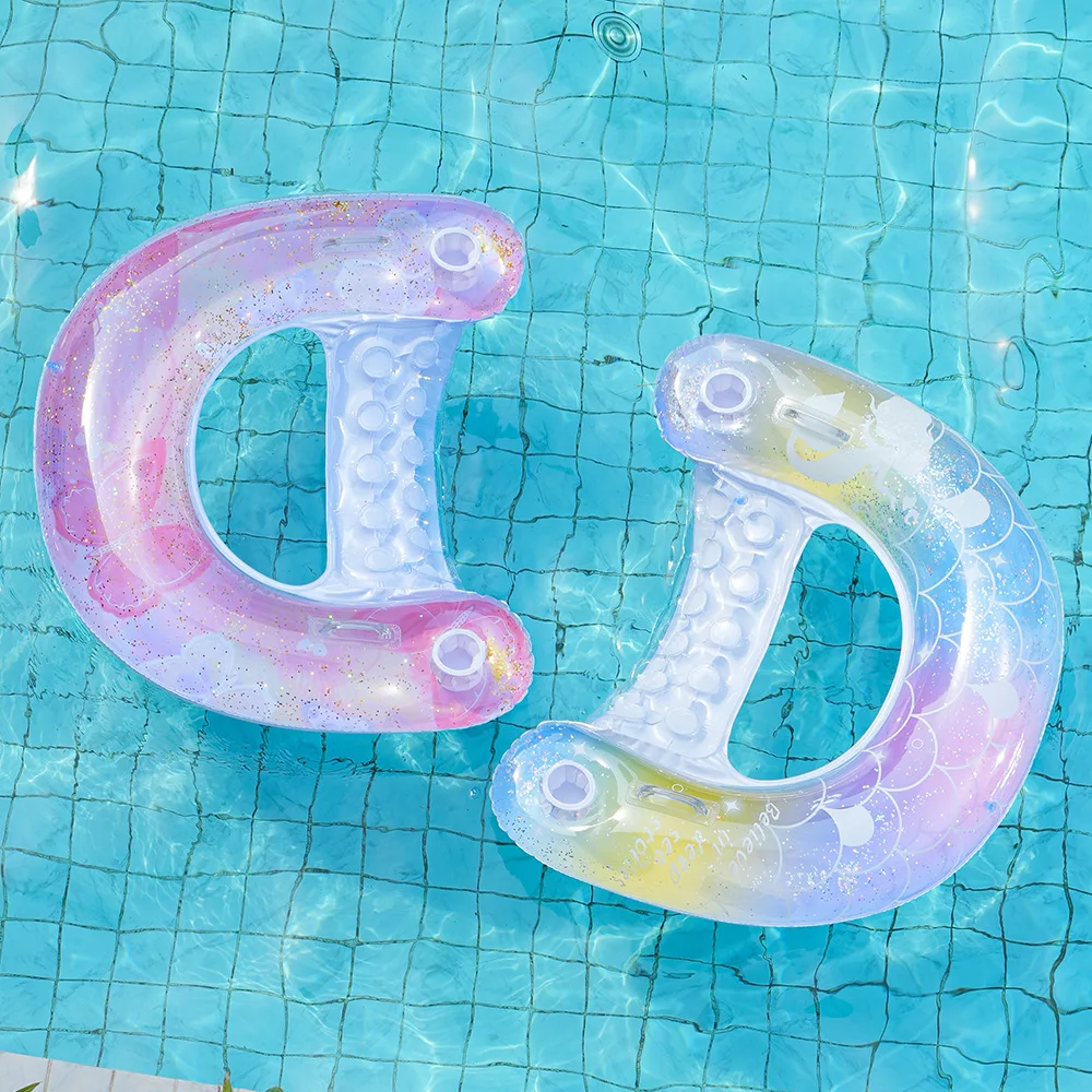 1pc 두꺼운 PVC 수영 반지 |   겨드랑이 허리 링 |   U자형 해먹, 풍선형 플로팅 배수 플로팅 침대