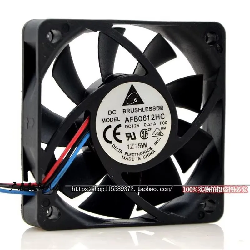 Authentic 60 * 60 * 15MM 6CM AFB0612HC DC12V 0.21A 3-wire CPU chassis Cooling  fan