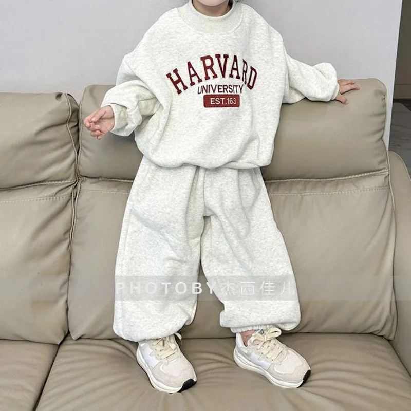 INS Kids Boys 2023 Clothes New York Sweatshirt & Jogger Pants Set ToddlerAutumn New Baby Girls Hoodie and Pants 2 Pcs Outfit