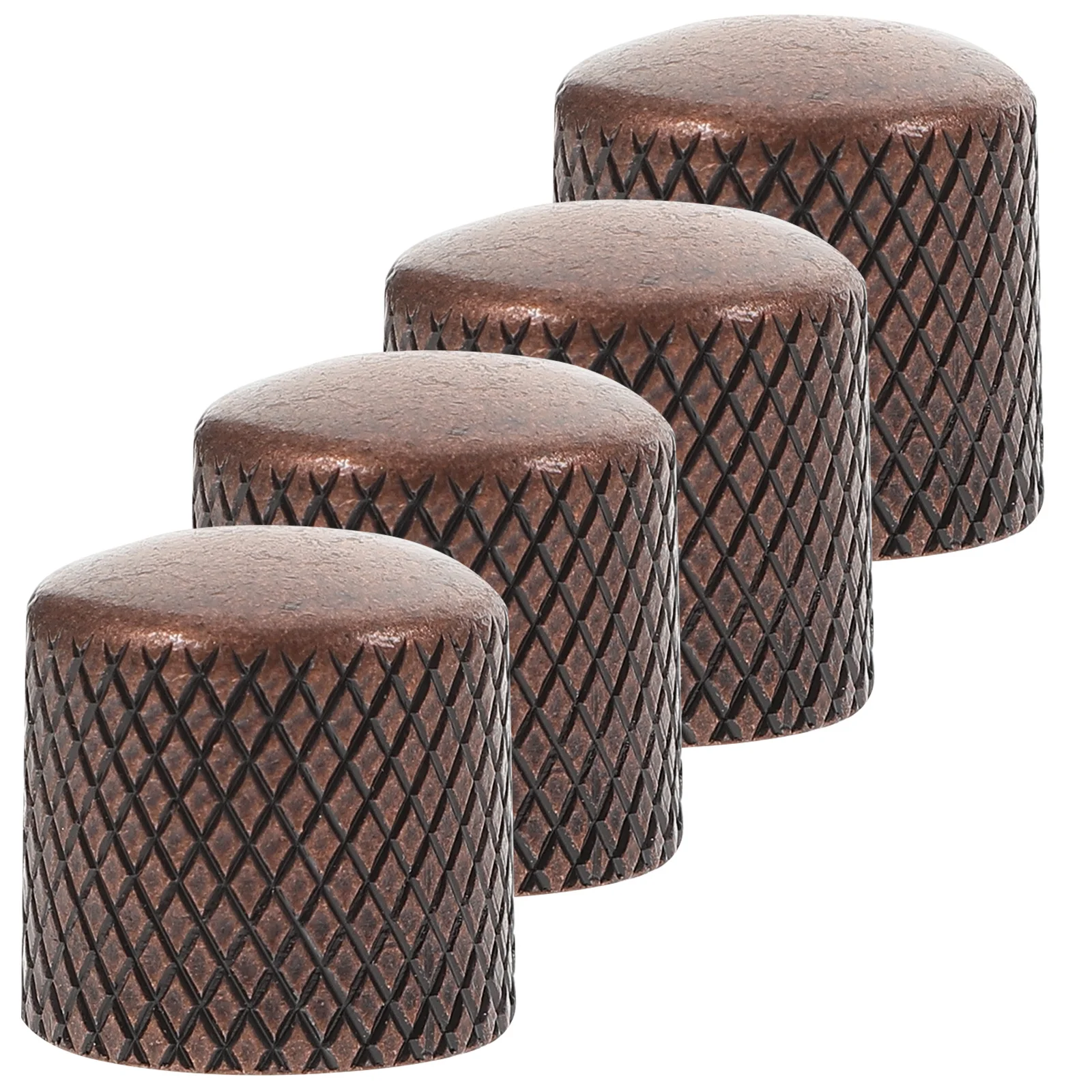 

4 Pcs Knurled Guitar Potentiometer Knobs Metal Volume Buttons Bass Electric Tone Replacement