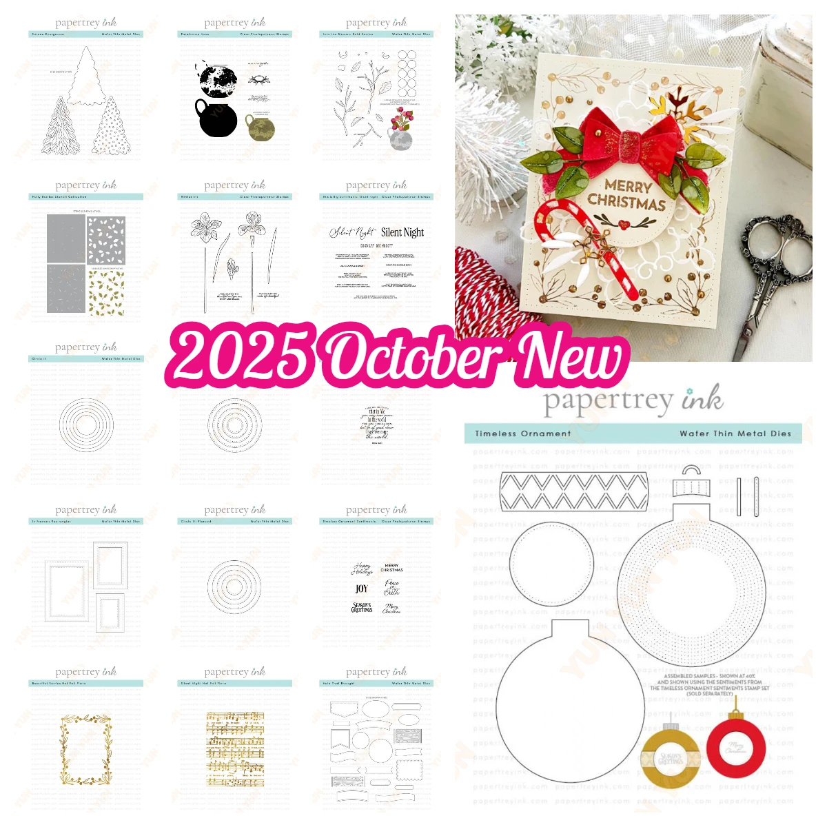 

Merry Christmas October Reflections: John 16 Mini This Is Big Sentiments: Silent Night Dies Stamps Stencil DIY Scrapbooking Card