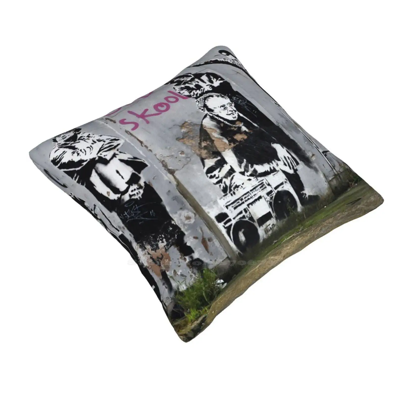 Banksy , Old Skool , London Fashion Sofa Throw Pillow Cover Pillowcase Banksy London Old Skool School