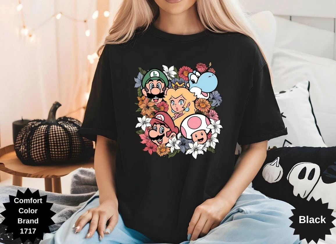 Camiseta de Cumpleaños de Super Mario, Camiseta de la Película Super Mario Bros, Verano 2026, Nueva Camiseta Extra Grande Unisex para Hombre y Mujer, Estilo Y2K