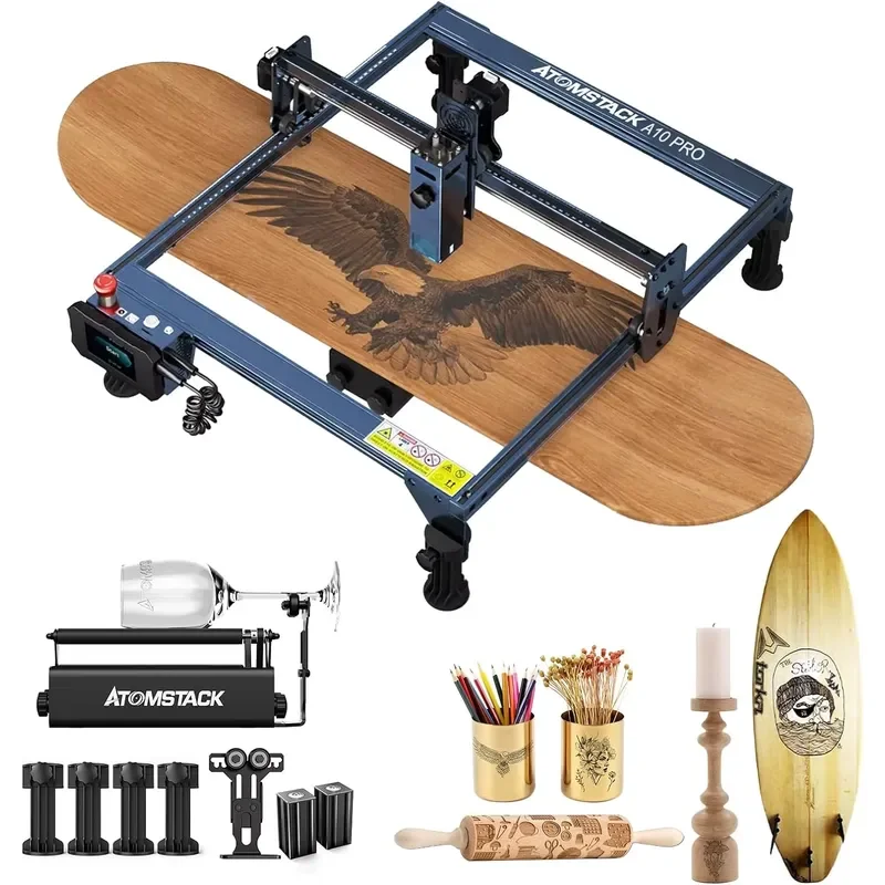 Atomstack X7 S10 A10 PRO 50w Diode Small Mini Tabletop Printer Wood Acrylic Engraving Cutting Machine R3 Pro Rotary
