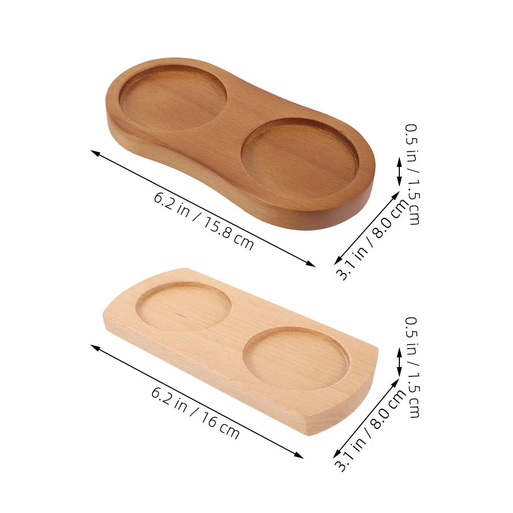 2 قطعة صينية فلفل من الخشب الصلب مريحة غير قابلة للانزلاق لحماية السطح ملحقات المطبخ الأنيقة صينية فلفل #2