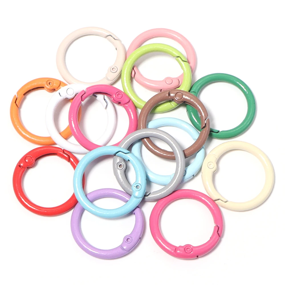 20pcs Metal O Ring Spring Clasps for DIY Jewelry Openable Round Carabiner Keychain Bag Clips Hook Dog Chain Buckles Connector - view 4
