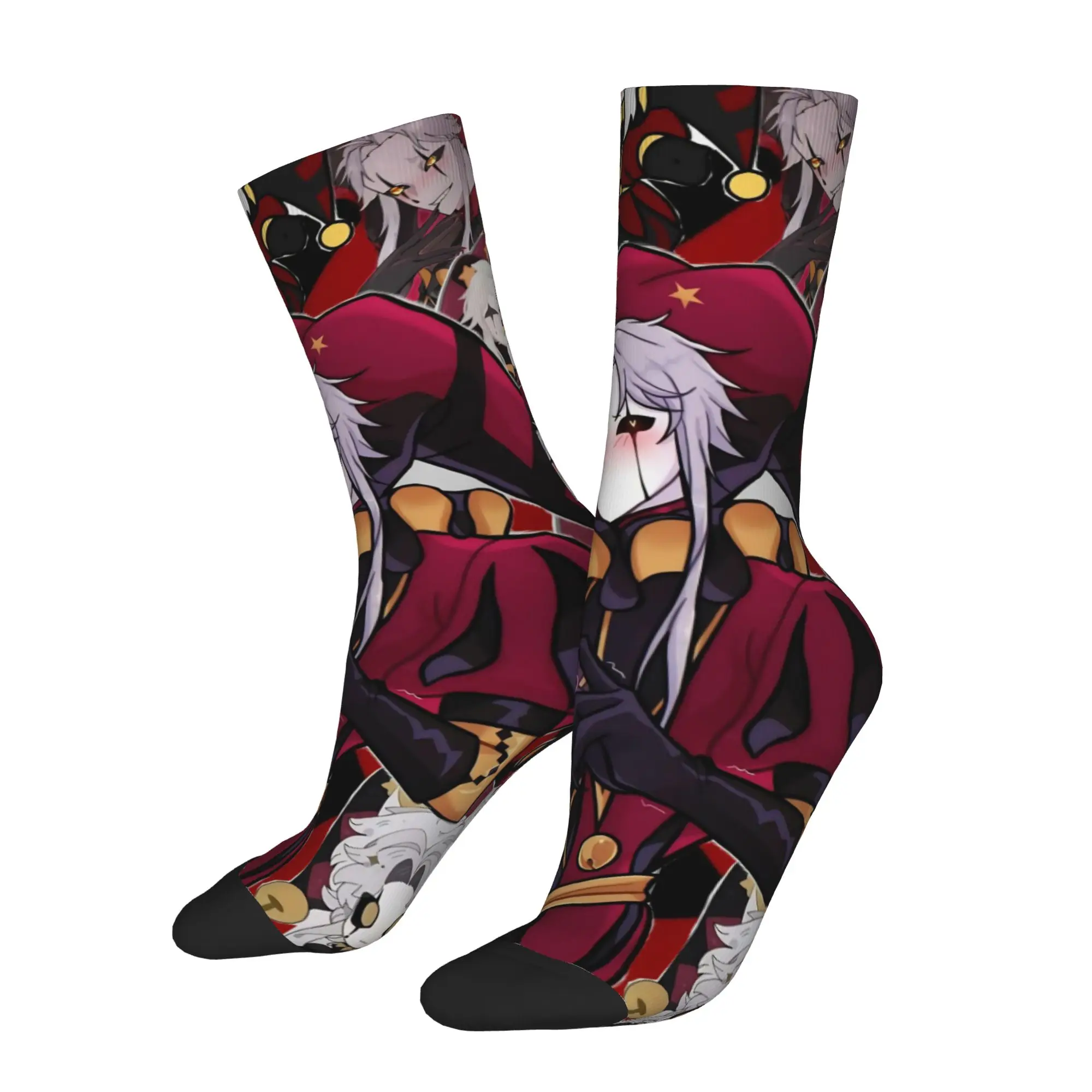 Colorful The F-Freak Circus Pierrot Basketball Socks  Crew Socks for Unisex Breathable