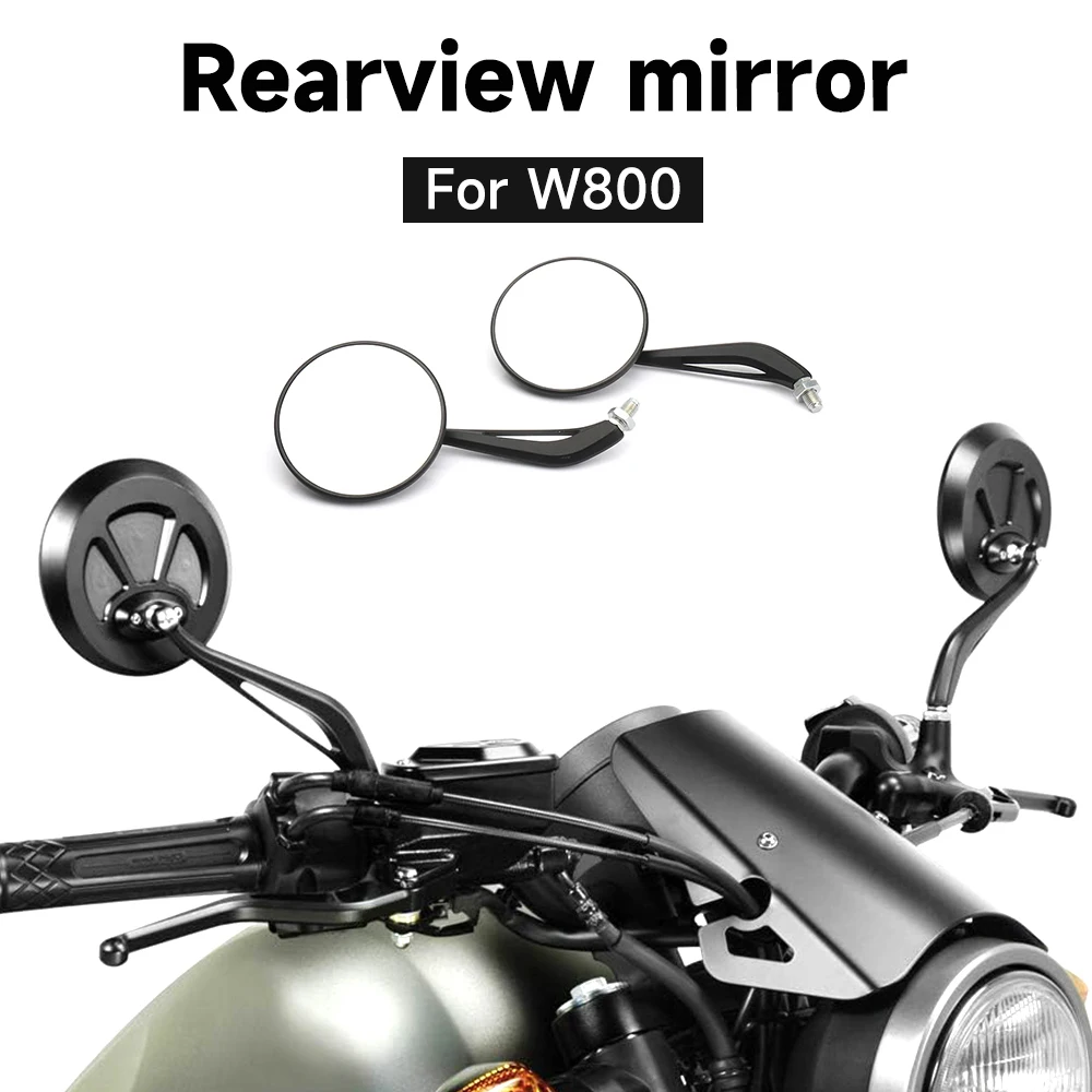 

For Kawasaki W 800 W800 w800 Motorcycle Side Rearview Mirror Rear View Mirror Clear/Blue lenses Kit Aluminum Adjustable New