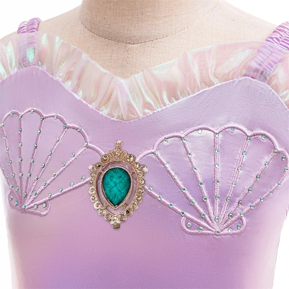 Mädchen Meerjungfrau Prinzessinnenkleider Kinder Cosplay Kostüm Geburtstags-Hochzeitskleid Für Mädchen Halloween Party Faschingskleider – Detail 5