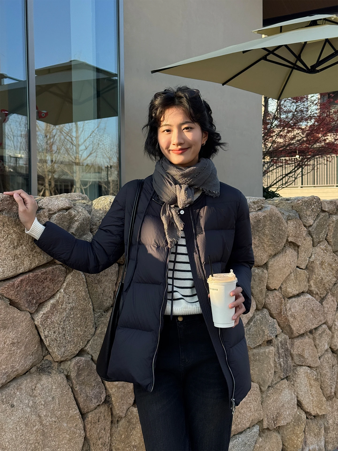 

Loose round Ne White Goose down Puffer Jaet Women's Faionable Versatile k Blue Spring New Arrival Casual Sle