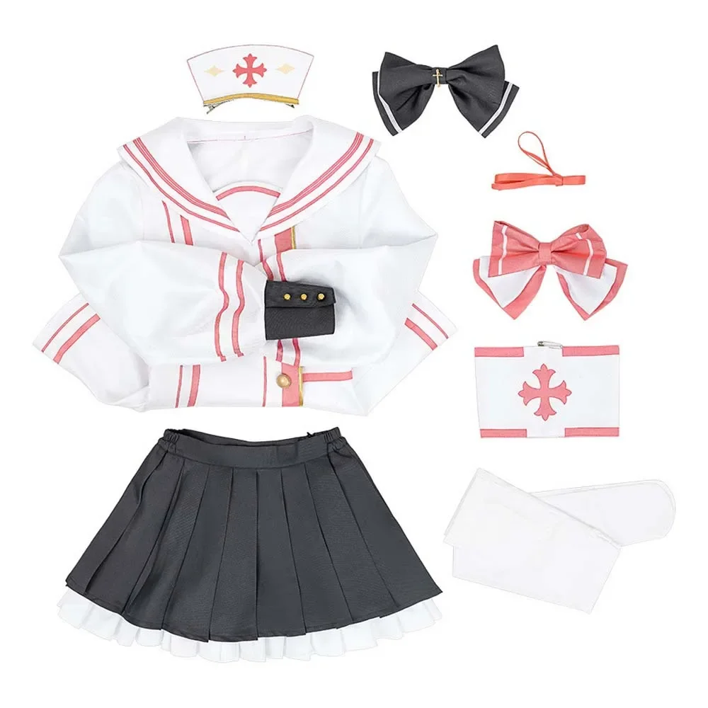 Game Blue Archive Sumi Serina Cosplay Costume Women Uniform Casual Jacket Skirt Wig Nurse Hat Bow Halloween Party Suit