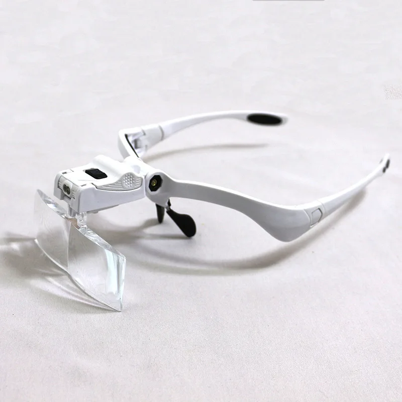 1X, 1.5X, 2X, 2.5X, 3.5X Head-Mounted Magnifying Glass with LED Light for Reading Jewelry Appraisals