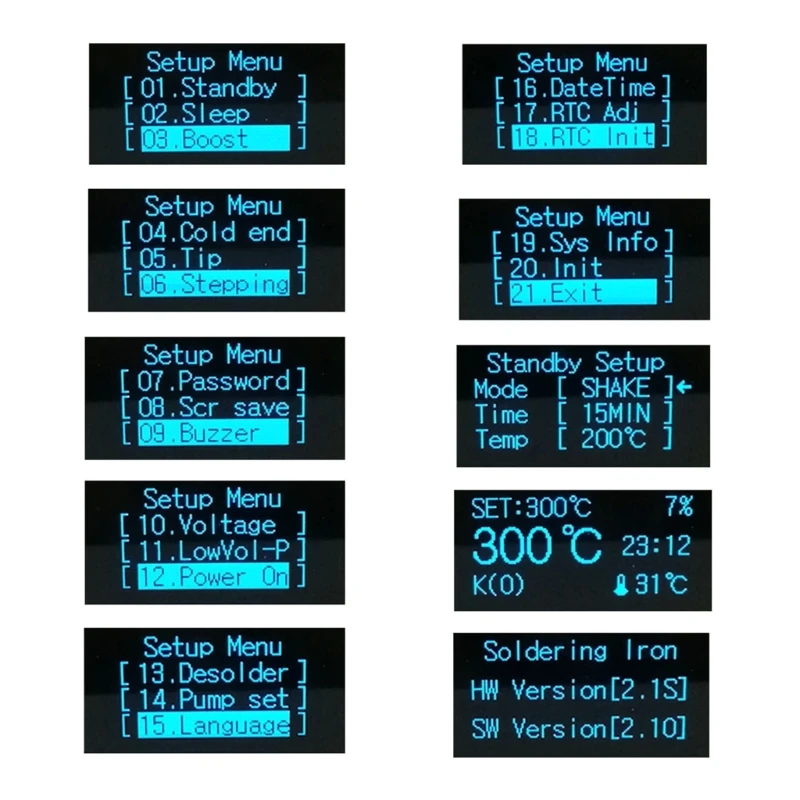 Large Screen  DIY Welding Console Soldering Control Board STM32 OLED 2.1S