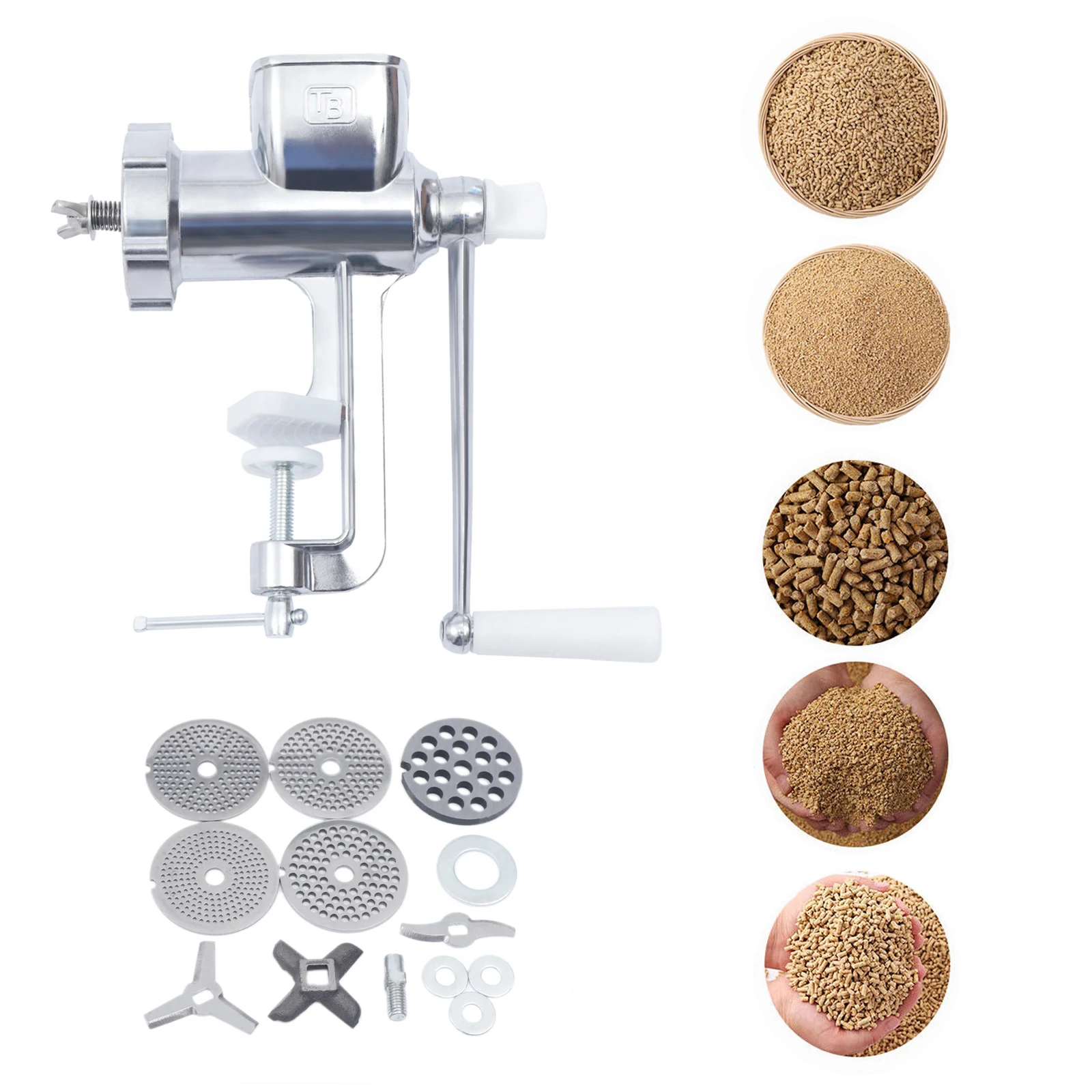 Household Feed Pellet Machine Animal Feed Granulator Manual Animal Food Maker Pet Food Pellet Mill with Pellet Plates