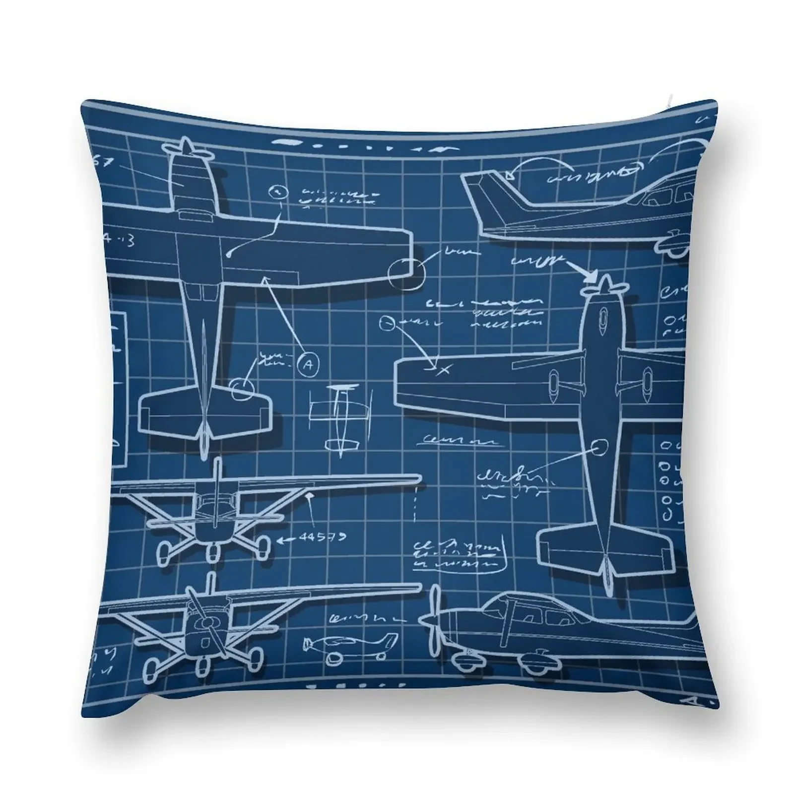 Plane Project Blue Print Throw Pillow bed pillows Decorative pillowcase Pillow Case Christmas Christmas Pillow