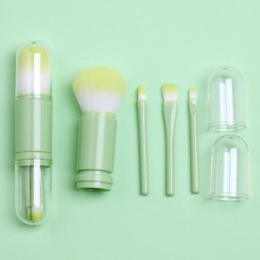 1 set Set di pennelli per trucco a doppia estremità Strumenti portatili multifunzionali per fard Ombretto Evidenzia Contouring a doppia testa