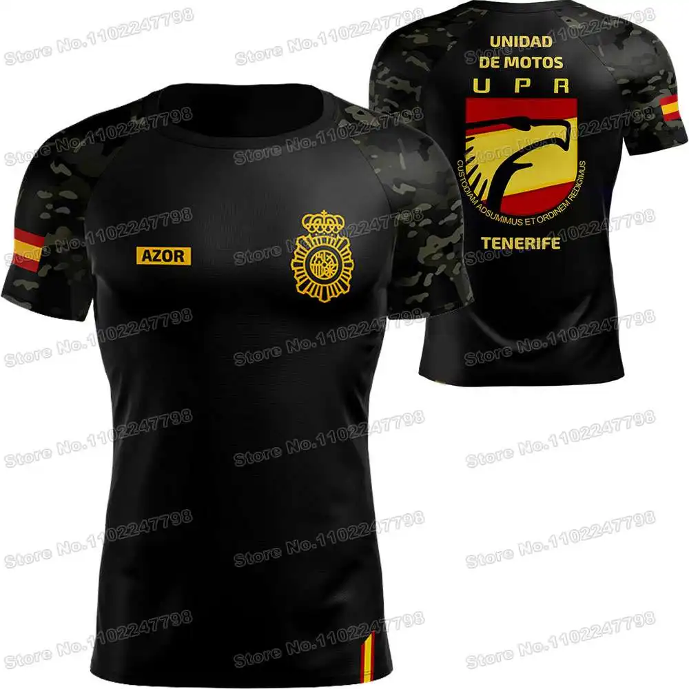 UPR Tenerife Motorcycle Unit 0328 T Shirt Spanish National Police Outdoor Tech Shirts MTB Clothing Training Tops Fitness Jersey