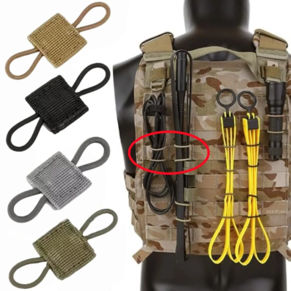 5pcs Nylon PTT Antenna Binding Buckle Outdoor Hiking Hunting Durable Elastic Backpack Clips for Securing Tools on Your Backpack