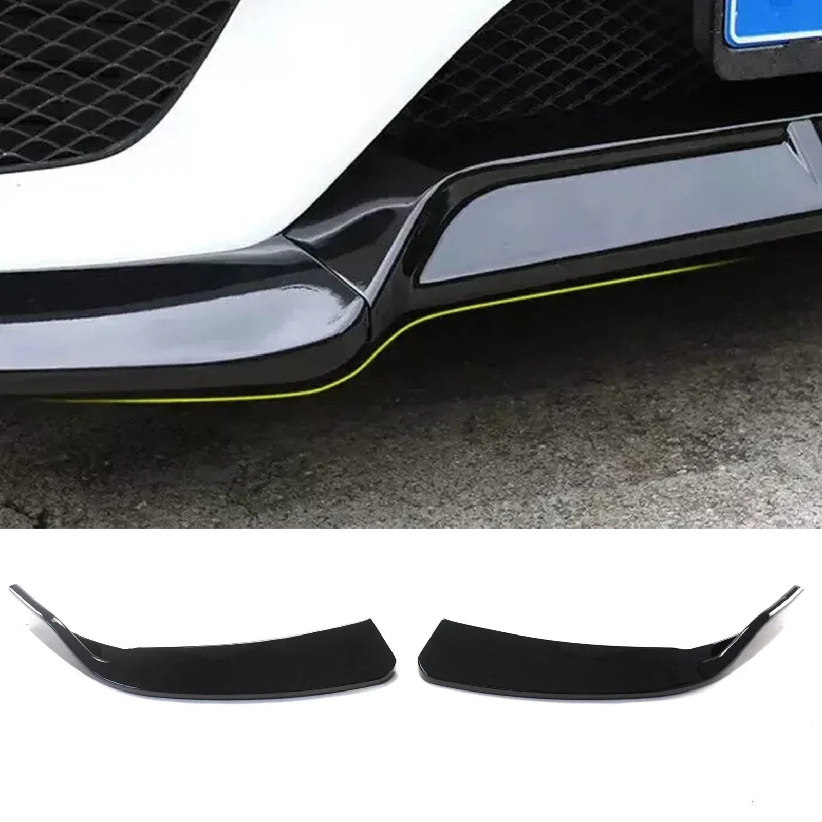 Brabus Style Front Bumper Lip for Mercedes Benz C Class W205 C205 Coupe C250 C200 C300 C260 C400 C450 2019-2021 Body Kit