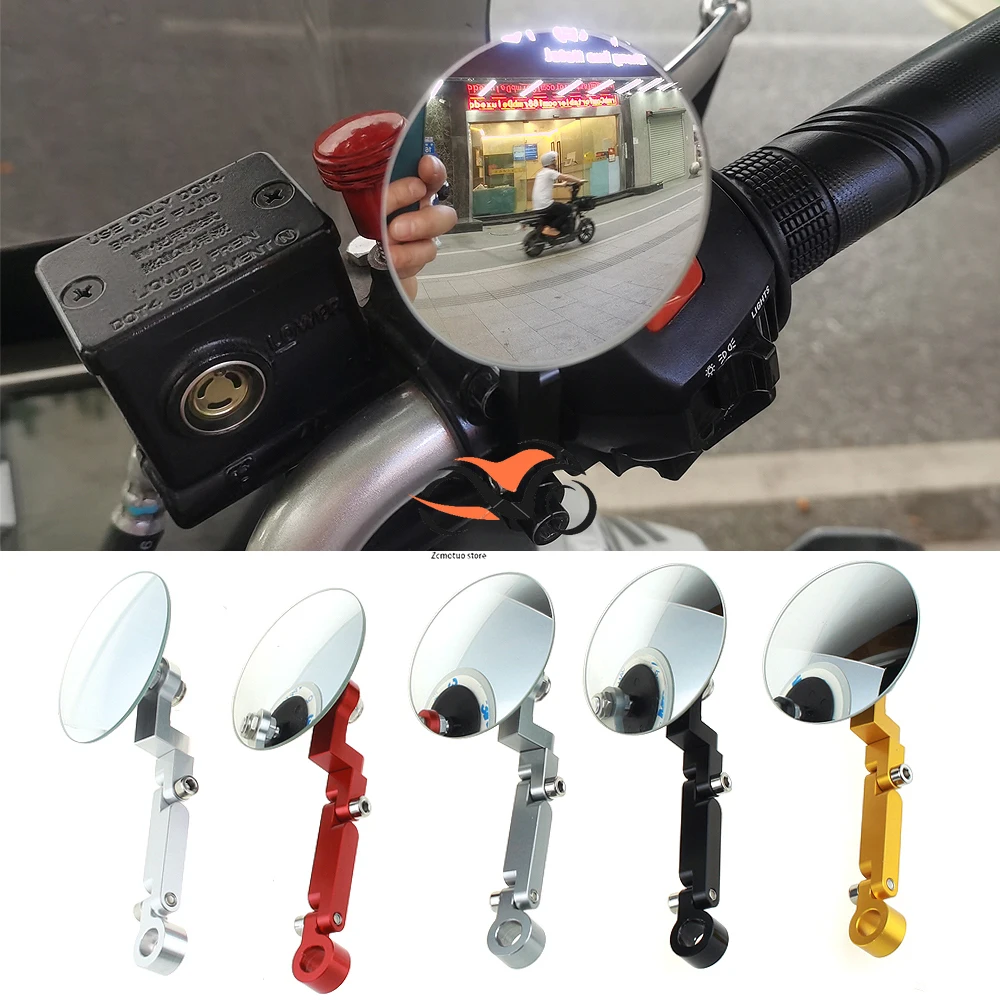 Blind Spot Mirror For Ducati Monster 695 696 796 797 821 937 950 1200 Adjustable Auxiliary Rearview Mirror Wide Vision Mirrors