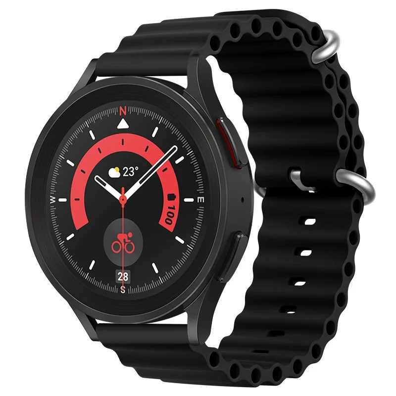 Gelang Jam Tangan Silikon Gesper Ganda Gelombang Laut 20/22Mm untuk Garmin Forerunner 265 Forerunner 255 GT 3 SE Amazfit GTR 4 Tali Mini