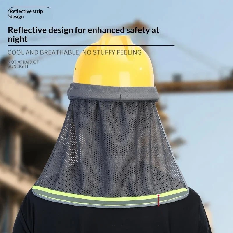 Safety Helmet Sunshade Panel Construction Site Sunshade Hat Breathable Wide-brimmed Cap Curtain Building Construction Sun Hats