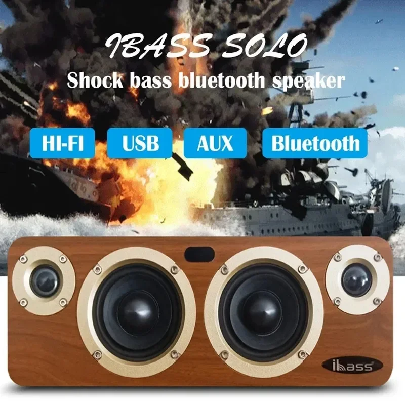 

Ibass Wood Speaker 200W Ultra High Power Bluetooth Speaker 4 Units Surround Sound Subwoofer Karaoke Wireless Bluetooth Subwoofer