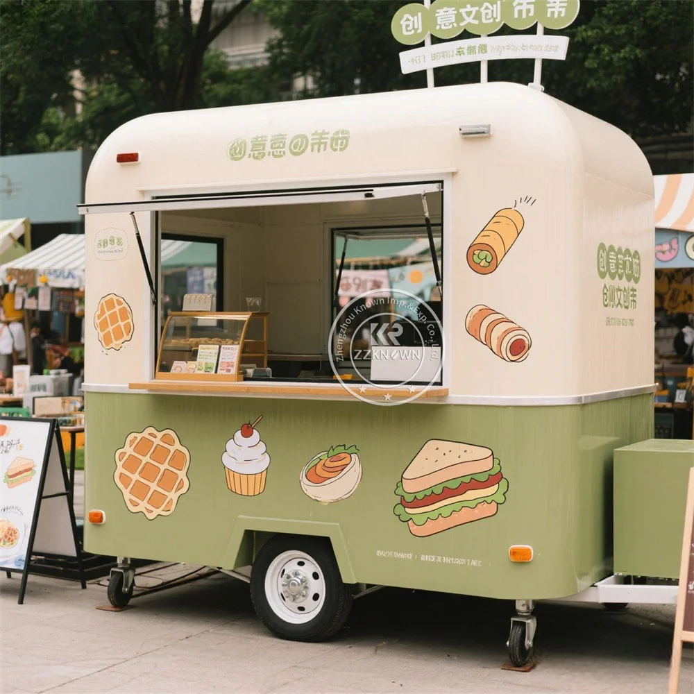 

Customized Food Truck Fully Equipped Street Restaurant Concession Ice Cream Cart Customized Mobile Food Trailer For Sale