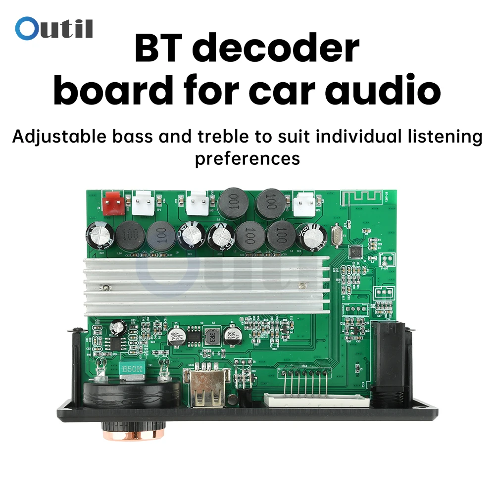 MP3 Bluetooth Decoding Board DC 12V Car Audio Decoder with TPA3116D2 Dual Chip Amplifier 2*50W+100W Lossless Playback BT 5.3