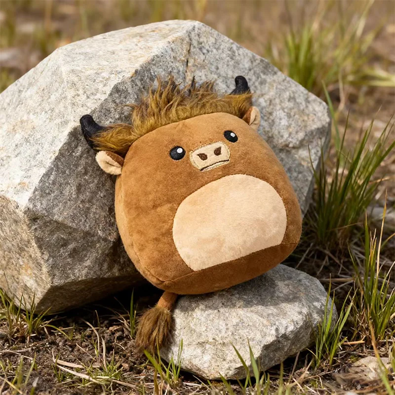 

25CM Cuddly Squishy Cartoon Long-haired Cow Kawaii Zoo Animal Plush Pillow Soft Plushie Accompany Sleep Doll Kids Birthday Gifts