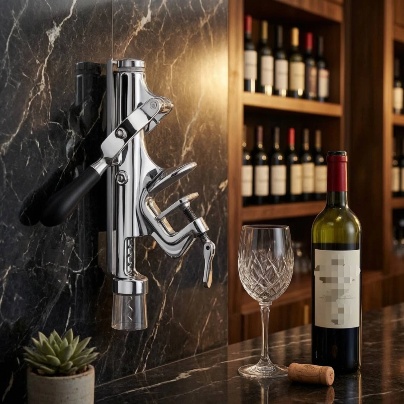 Cork Screw Lever - Lever Wine Opener Tabletop Wall Mounted