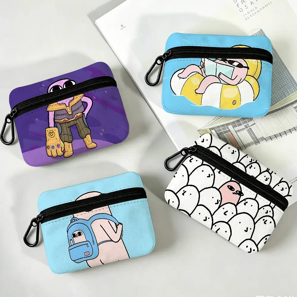 Lovely Ketnipz Cartoon Portable Oxford Fabric Mini Wallet Carabiner Design Small Coin Bag For Cards Keys Earphones