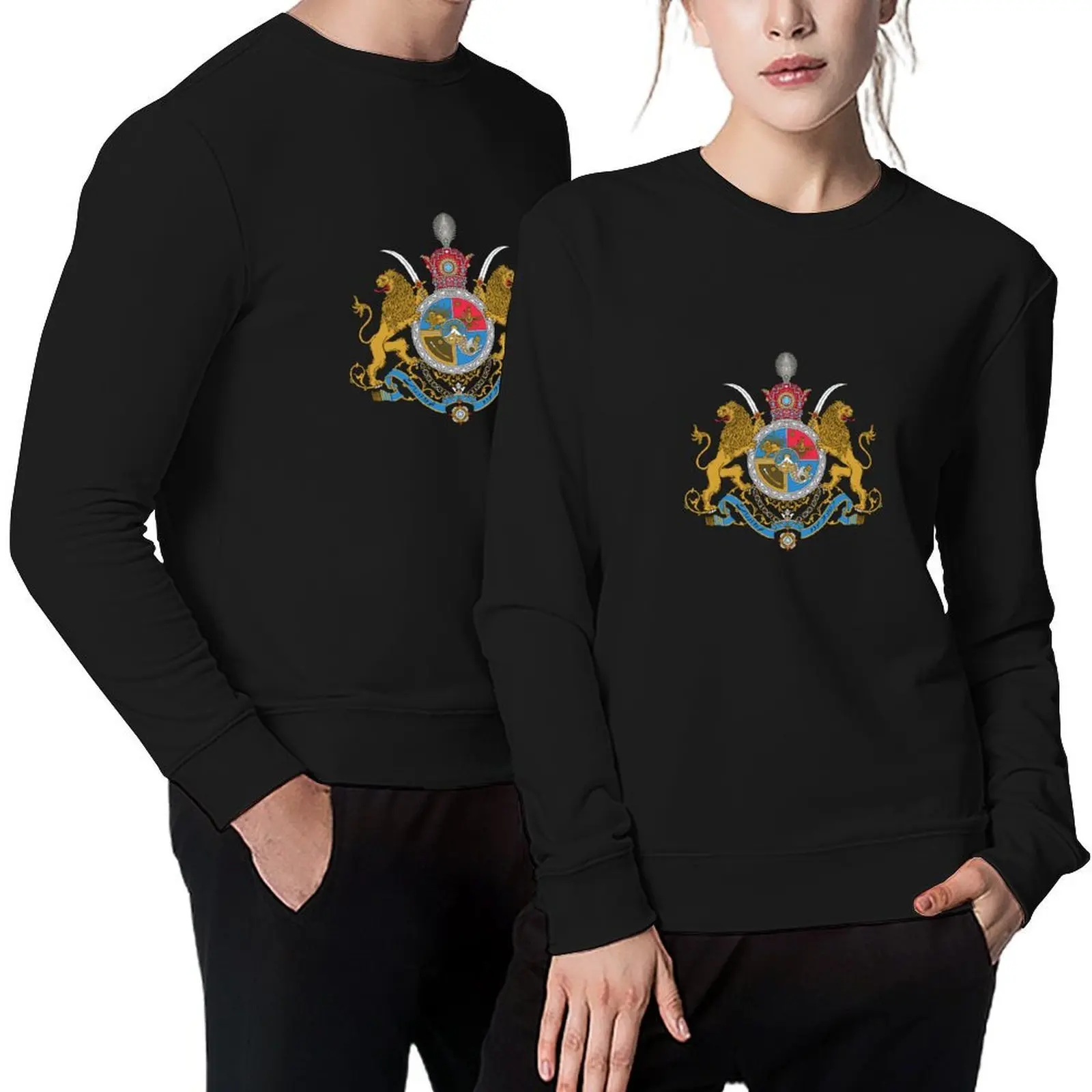 Coat of Arms of Mohammad Reza Shah Pullover korean autumn clothes fashion men clothes for men new sweatshirt
