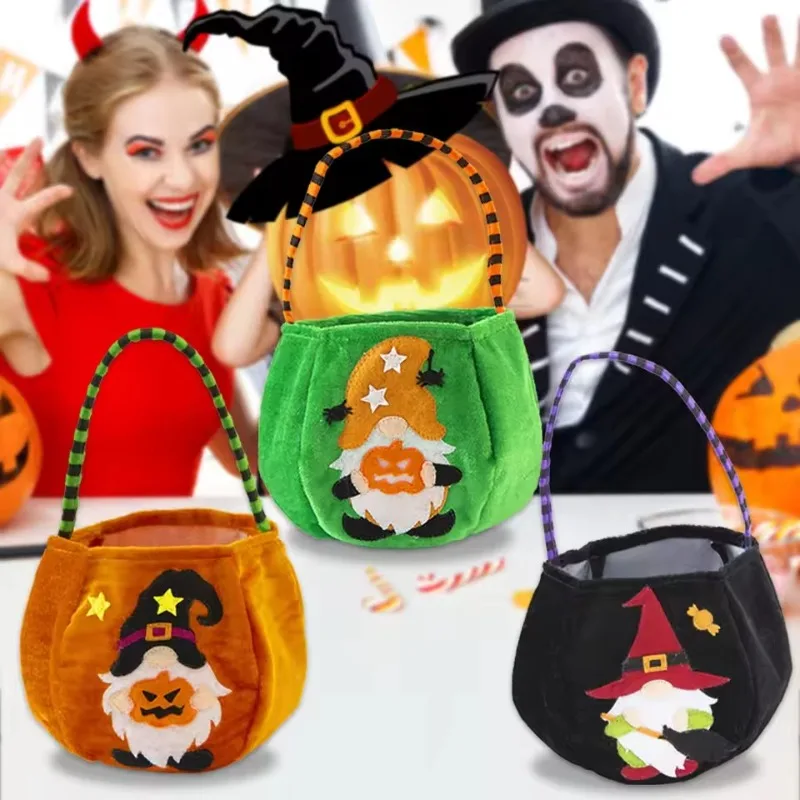 

Halloween Dwarf Trick or Treat Bag - 1PCS Non-Woven Candy Bag, Pumpkin Bucket Snack Basket for Halloween