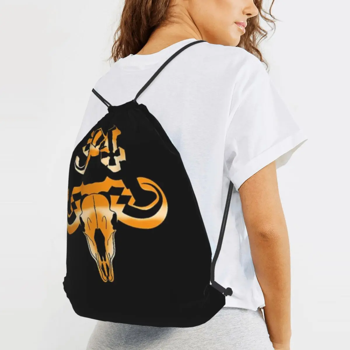 Rock Band Ghost BC Backpacks Casual Drawstring Bundle Pocket Sports Bag Book Bags for Man Woman Students