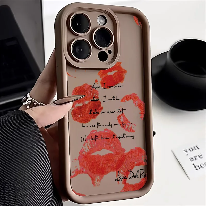 Sexy Girl Red Lips Phone Case For Vivo Y36 Y27 Y78M Y22 Y22s Y77T Y33S Y75 Y02 Y93S Y35 Y95 Y02A Y02T V29 V27 V25 V23 Pro Cover