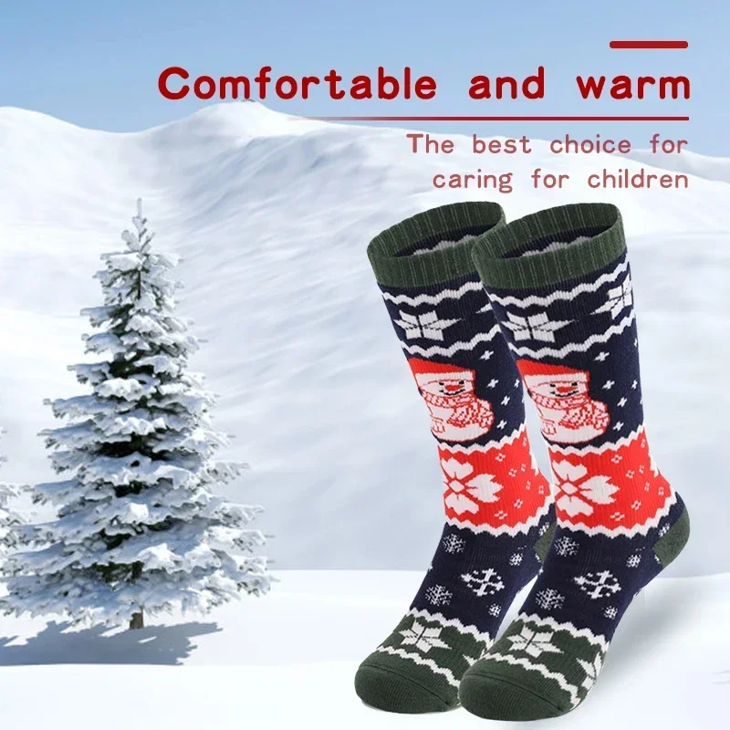 X-TIGER Ski Socks Kids Keep Warm Thermal Socks Winter Sports Skiing Long Thicken Cotton Socks Christmas Gift for Children Socks