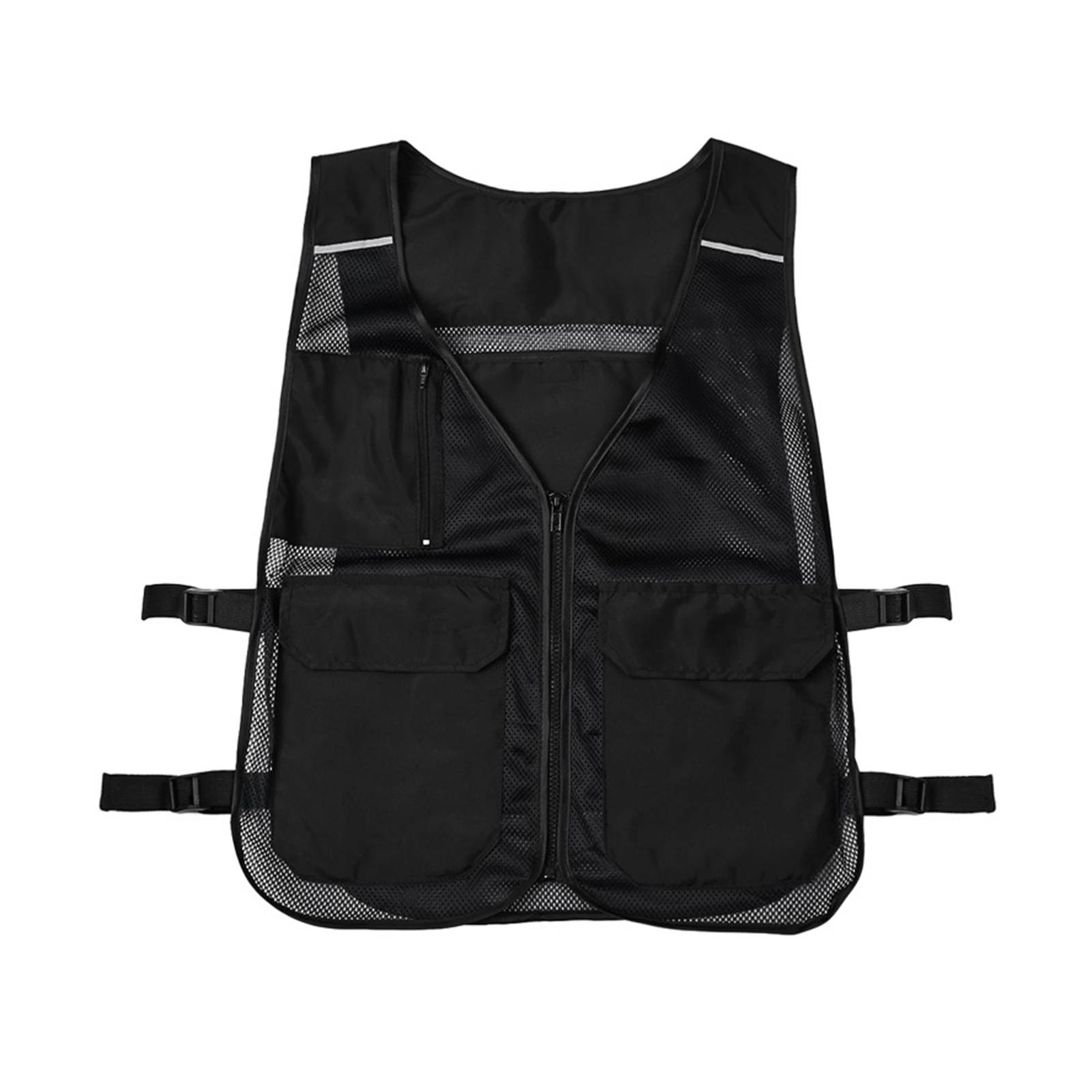 60*49cm Ice Cooling Vest Breathable Mesh Outdoor Work Vest Adjustable Waist Heat Relief Reflective Safe Jacket Without Ice Packs