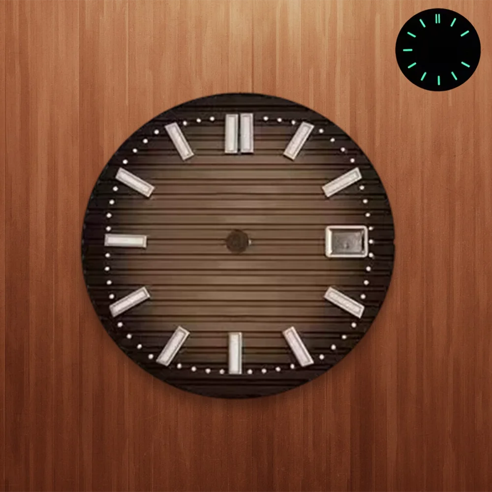 Watch case 30.5mm S Dial striped suitable for NH35 Japanese movement green night light high-quality watch modification accessory