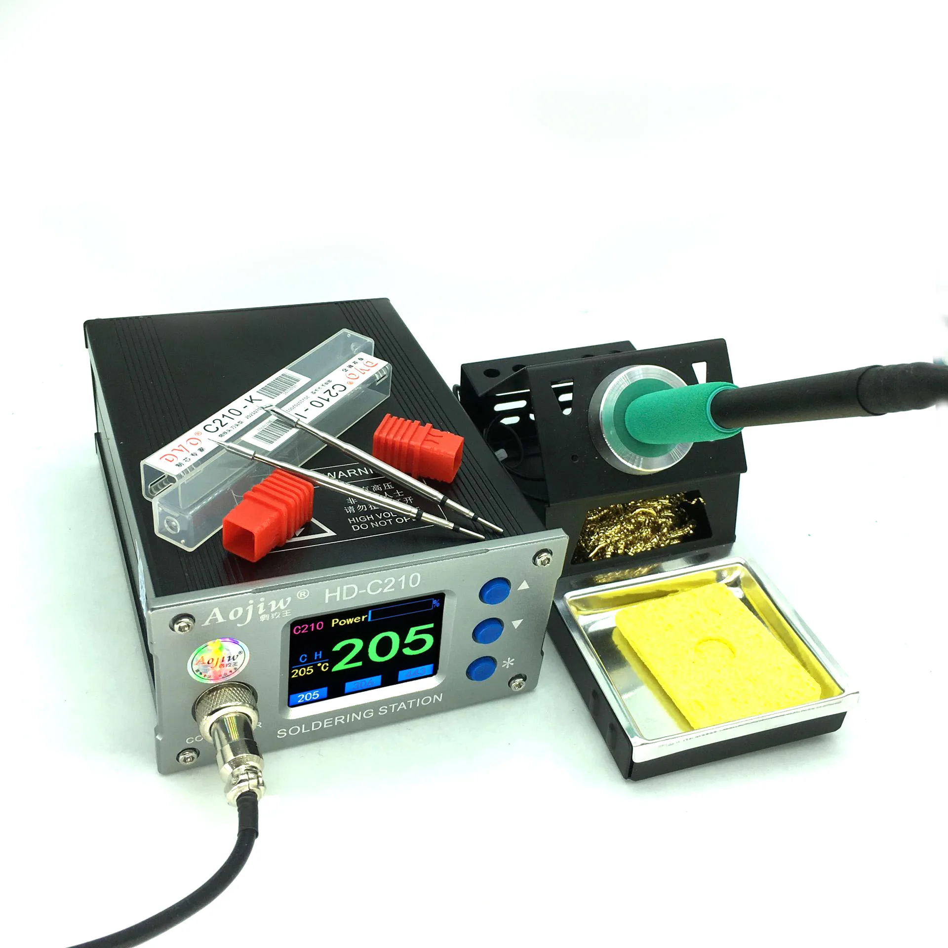 HD-C210 Digital Display Adjustable Temperature Soldering Station 2S Melting Tin for Mobile Phone Repair Welding with C210 Tips