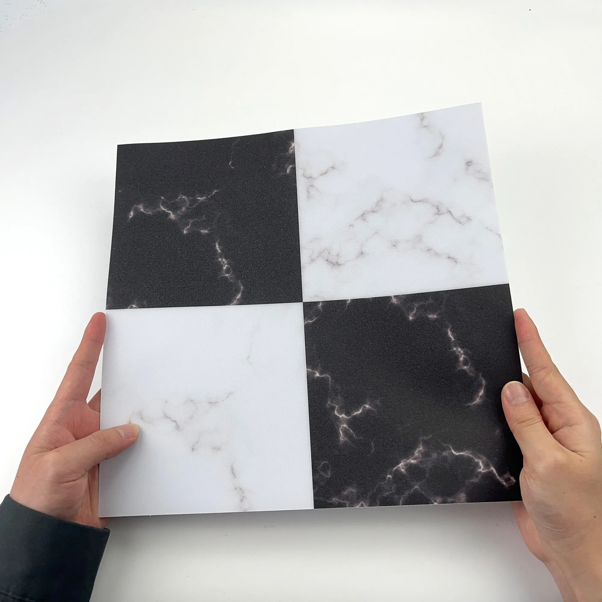 Alwayspon 스티커 데코 타일 회색 별 패턴 PVC 나무 타일 스티커, 자체 접착 비닐 타일, 주방 정품 