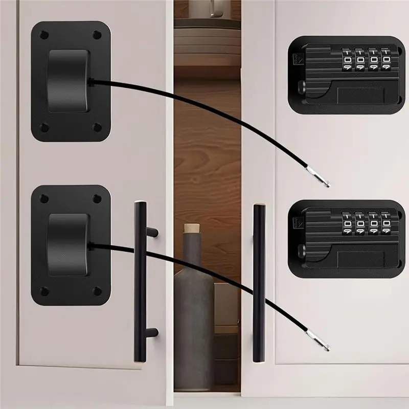 bedw-セーフティ冷蔵庫冷凍庫ロック、2個セット、パスワードで解錠可能な冷蔵庫ロック、自己粘着式の子供用安全キャビネットロック