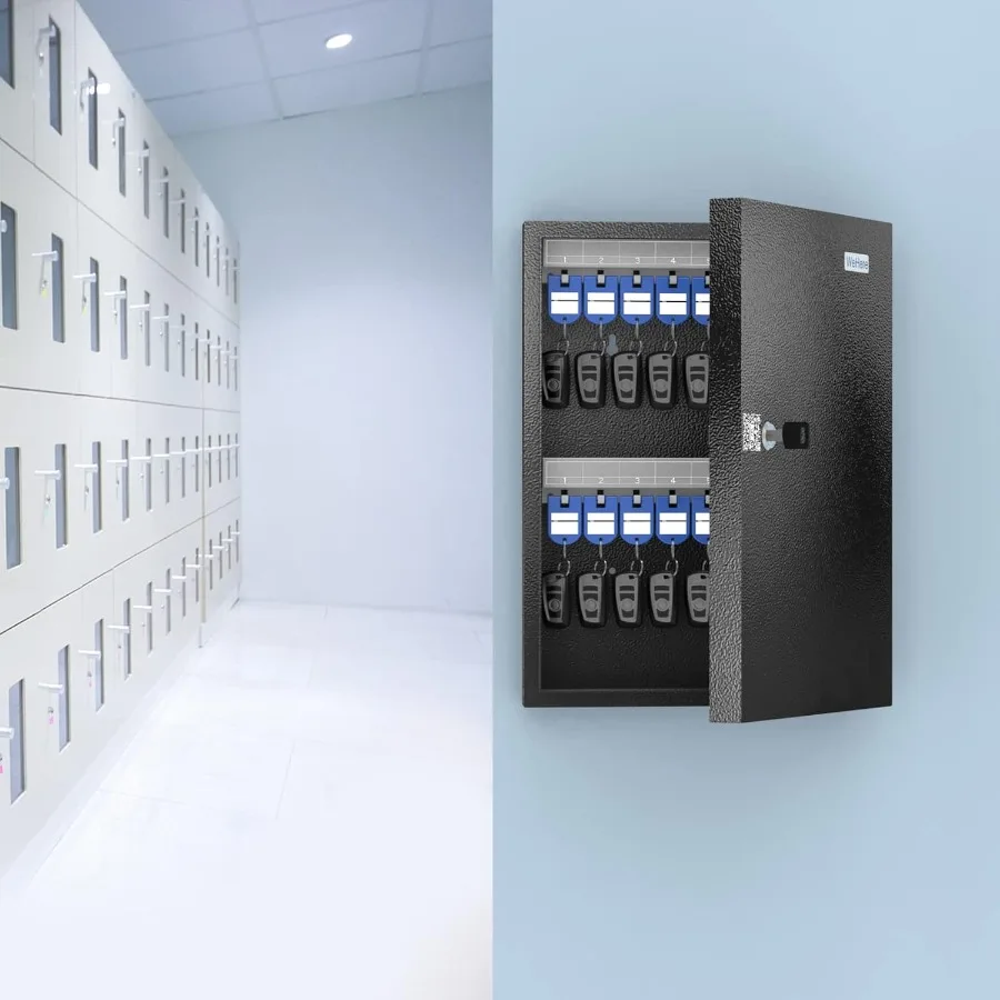 Caja de cerradura organizadora de gabinete de 32 llaves para almacenamiento seguro de llaves en hoteles, aplicaciones para automóviles y hogares, ideal para valets y uso diario Dur