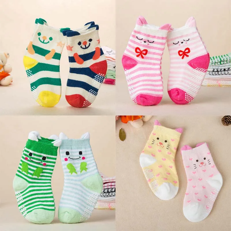 2Pair/lot new cartoon anti slip children's socks