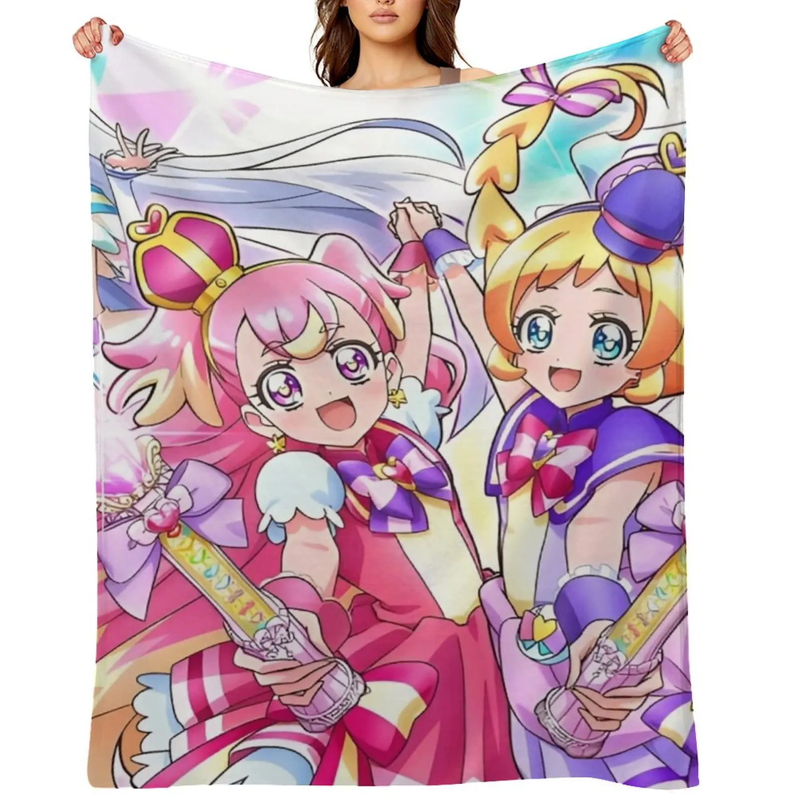 

Wonderful Precure - All Characters Throw Blanket Sleeping Bag Travel for winter Blankets