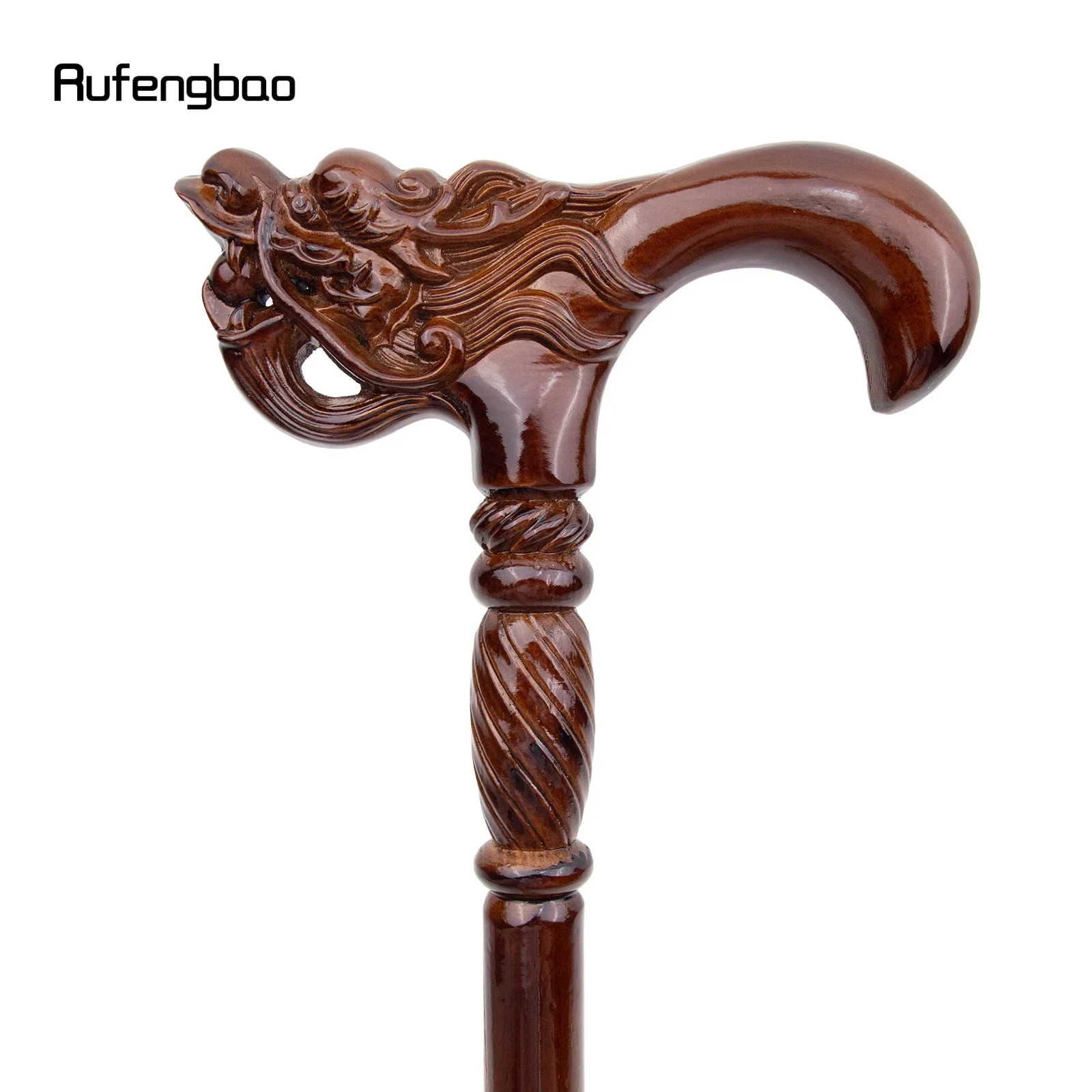 عصا خشبية على الموضة باللون البني التنين ديكور مصاص الدماء للحفلات التنكرية عصا المشي الخشبية Steampunk والاستخدام اليومي 92 سم