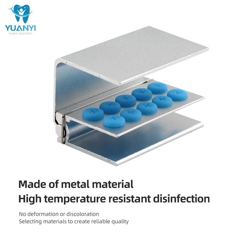 10Holes Aluminum Dental Disinfection Autoclave Sterilizer Case Bur Block Holder for Burs Endo Files Holder Dental Storage Box