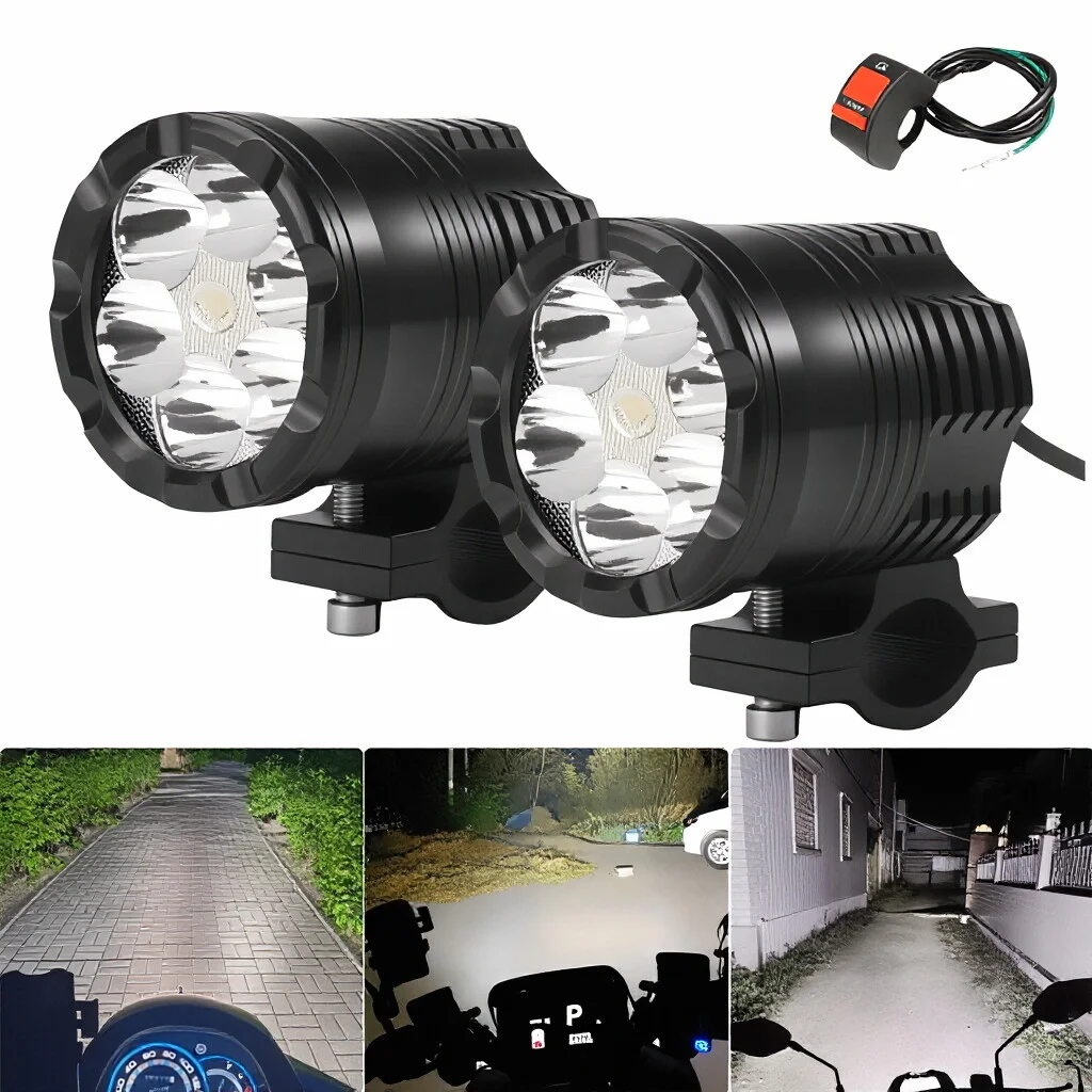 

120W Additional Led Headlights for Motorcycle Universal Moto Spotlight with Switch for BMW R1200GS ADV F800GS F650 K1200S